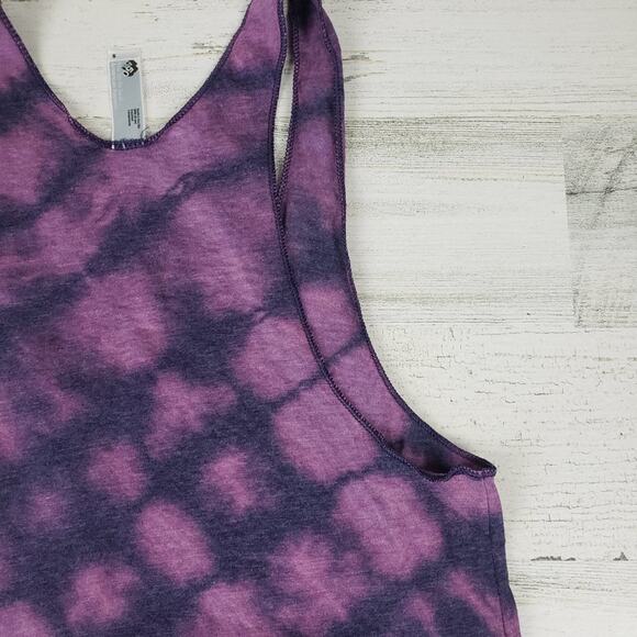 NWOT American Apparel Custom Purple Bleach Tie Dye Diagonal Box Tank Top Size XS - Picture 7 of 11